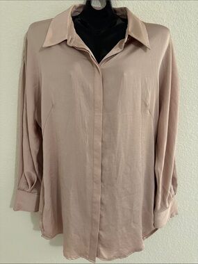 Mango Soft Blush Button-Down Shirt
